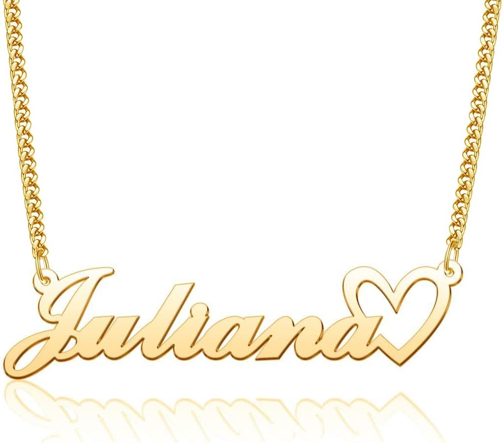 Custom Name Necklace 18K Gold Plated Personalized Nameplate Jewelry Customized Gift for Women