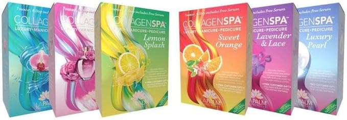 LaPalm Collagen Spa Luxury Manicure and Pedicure with Collagen Bubble Crystals - Mix of 6 Scents