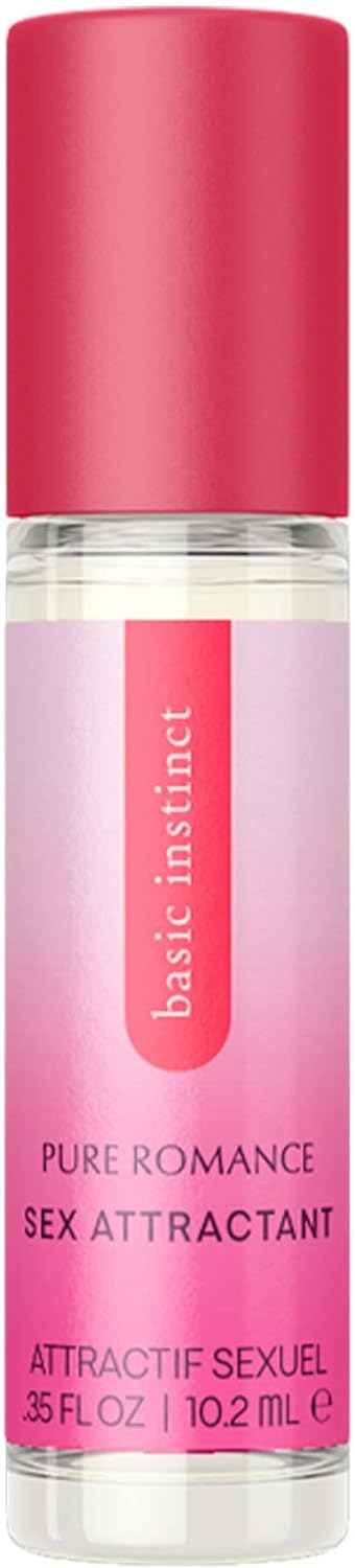 Pure Romance Basic Instinct Pheromone Perfume for Women – Enhanced Long Lasting Roll-On Oil – Attract Men – Travel-Ready, 35 Fl Oz