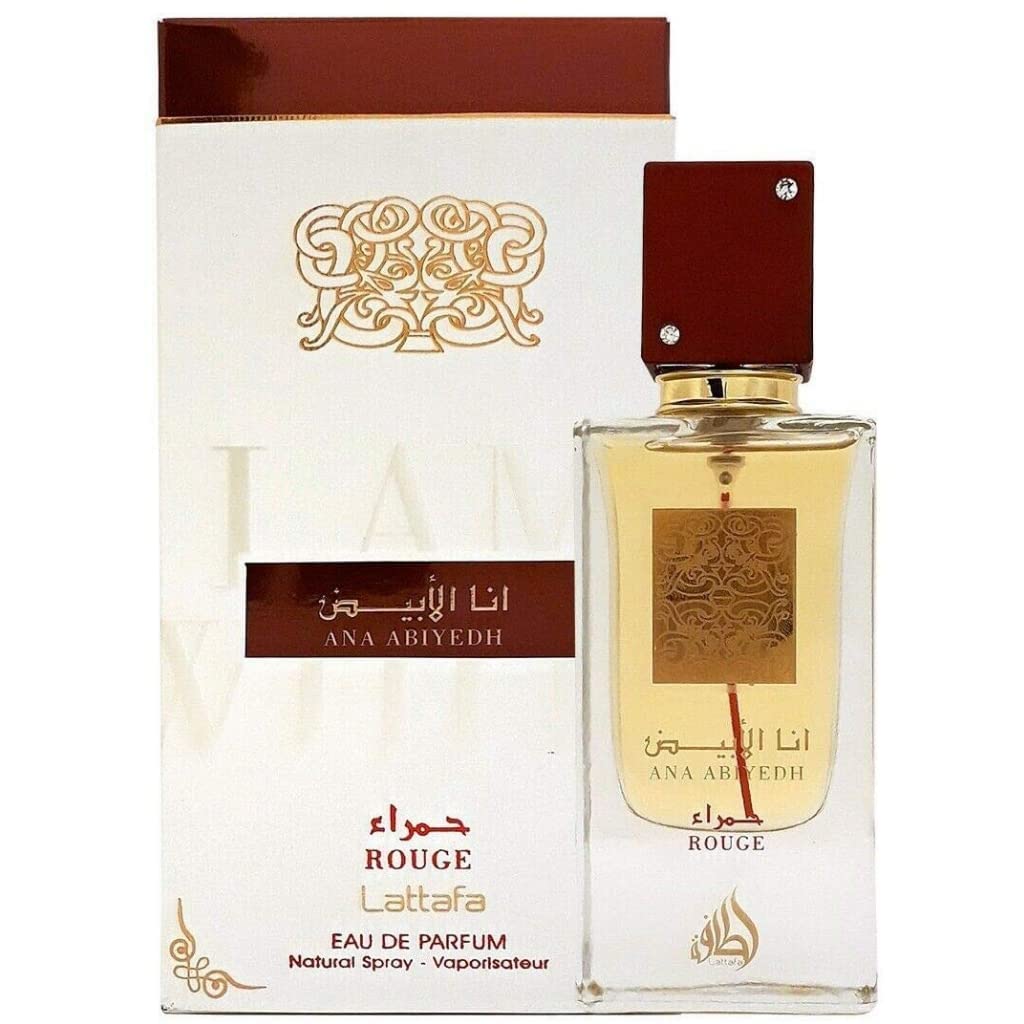 Lattafa Perfumes Ana Abiyedh Rouge for Unisex Eau de Parfum Spray, 2.0 Ounce / 60 ml