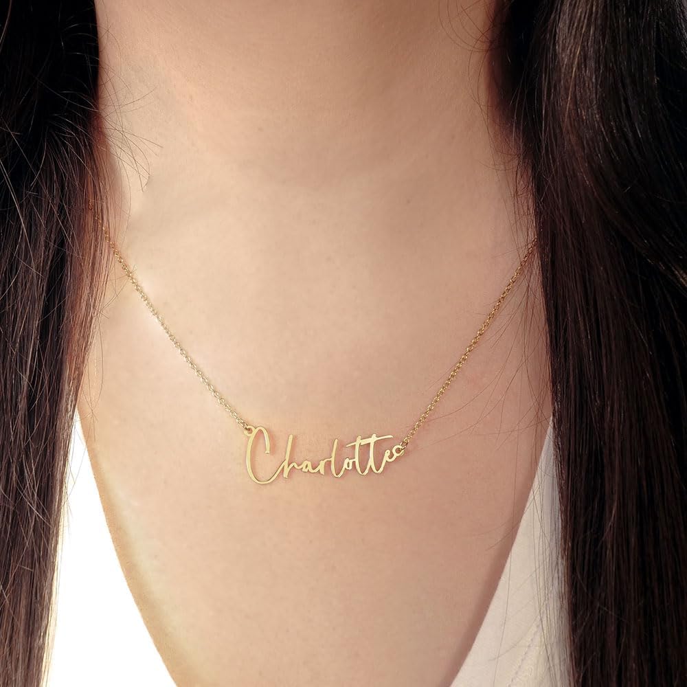 PicturesOnGold.com Custom Name Necklace For Women Personalized Name Necklace in Sterling Silver or Gold Name Necklace Personalized with any Name or Word