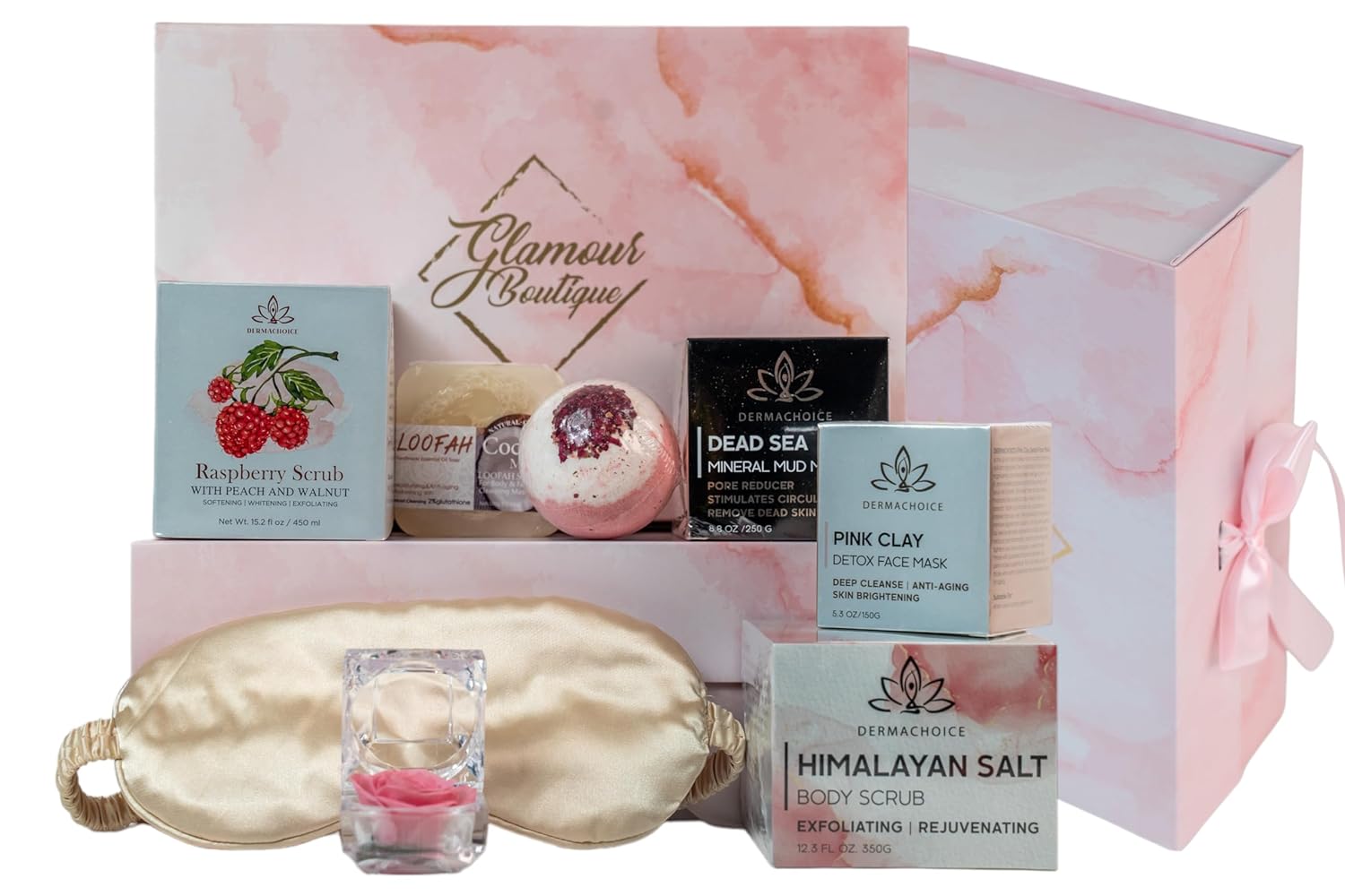 Luxury Spa Gift Set for Women - 9 Piece Self Care Package for Women, Birthday Gifts for Women - Full Size Spa Set with Plant-Based Superfoods, Minerals, & Vitamins - Gifts for Her Box