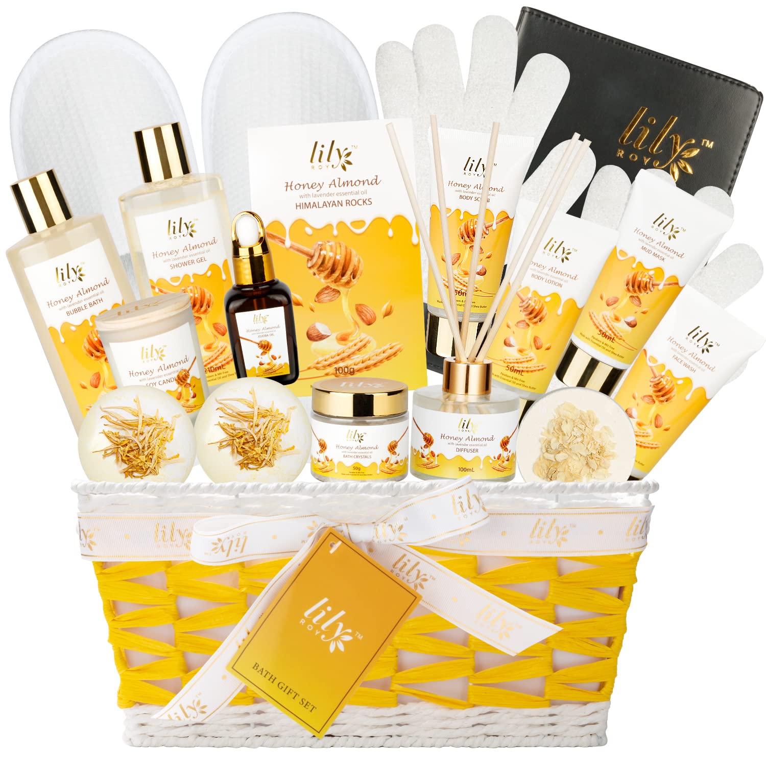 Fathers Day Spa Gift Baskets Set Spa Bath Gift Set Bath and Body Gift Basket Set For Women and Men 18Pcs Gifts Basket Set Spa Kit Works Christmas Birthday Gifts for Women Father's Day