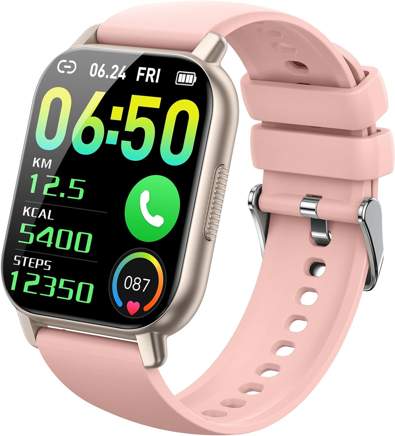 Smart Watch (Answer/Make Call), 1.91" HD OGS Full Touch Screen, Smart Watch for Men Women, 112+ Sport Mode, Heart Rate, Blood Oxygen, Sleep Monitor, Pink