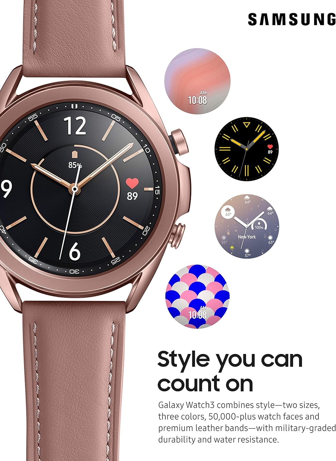 Samsung Galaxy Watch 3 (41mm, GPS, Bluetooth) Smart Watch Mystic Bronze (US Version, Renewed)