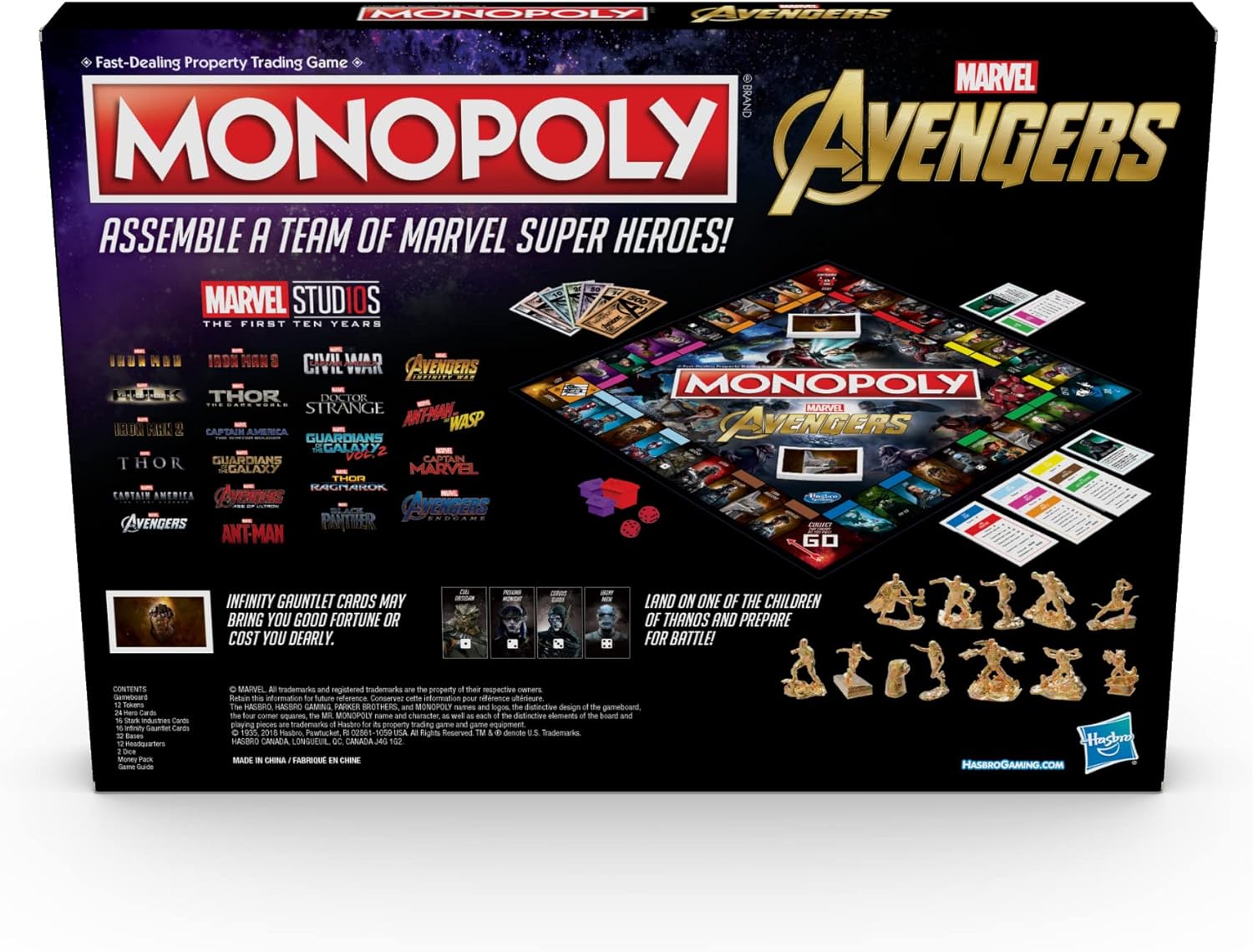 Hasbro Gaming Monopoly: Marvel Avengers Edition Board Game for Ages 8 and Up