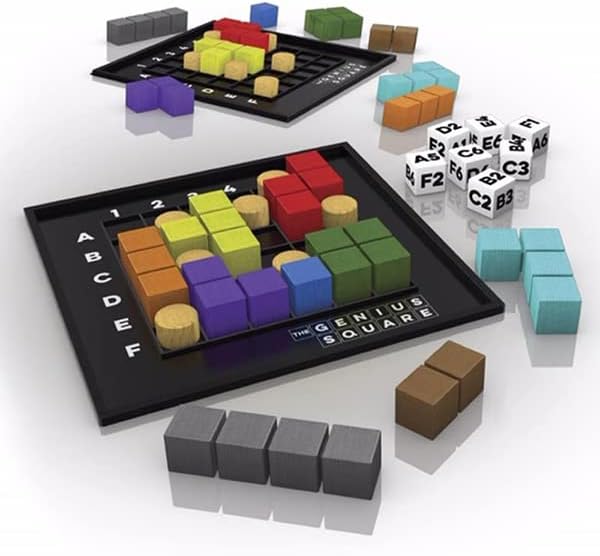 The Genius Square – Game of the Year Award Winner! 60000+ Solutions STEM Puzzle Game! Roll the Dice & Race Your Opponent to Fill The Grid by Using Different Shapes! Promotes Problem Solving Training