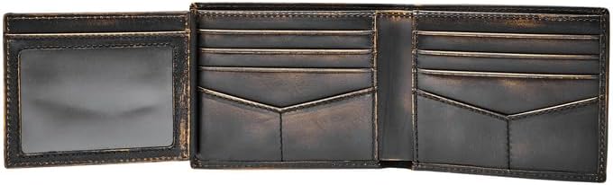 Fossil Men's Leather Bifold Wallet with Flip ID Window for Men