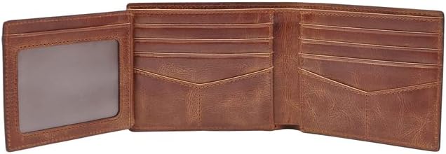 Fossil Men's Derrick RFID-Blocking Leather Bifold Wallet with Flip ID Window for Men