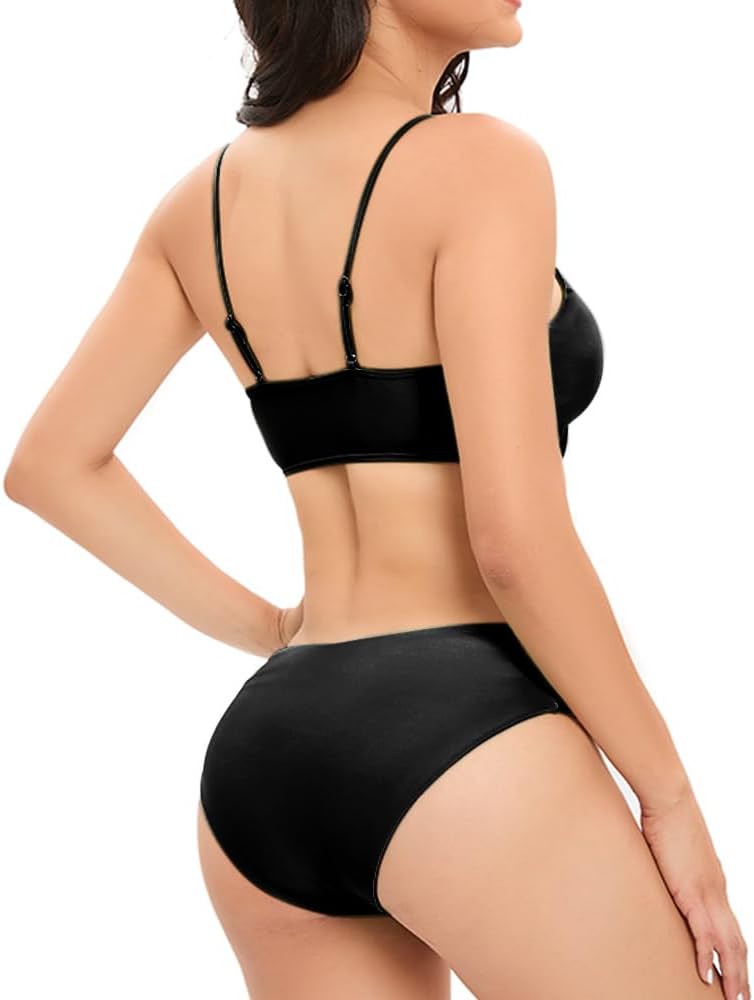 Sexy Bikini Set High Cut Swimsuit Set for Women Tie Knotte Bathing Suit 2 Piece