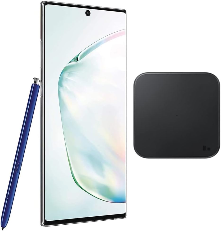 Samsung Galaxy Note 10+ Plus (256GB, 12GB) 6.8" QHD+ AMOLED, Snapdragon 855, 4300mAh Battery, 4G LTE AT&T Unlocked (T-Mobile, Verizon, Global) N975F (w/Fast Wireless Charger) (Aura Glow)