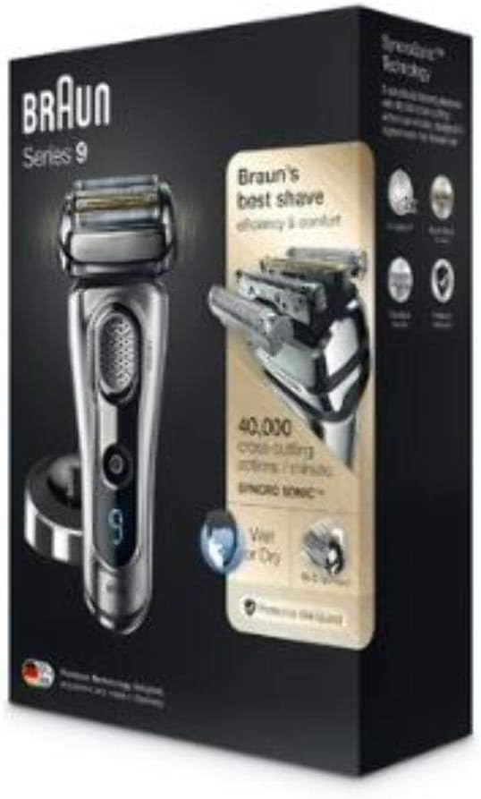 Braun Series 9-9095cc Wet and Dry Foil Shaver for Men with Cleaning Center, Electric Men's Razor, Razors, Shavers, Cordless Shaving System