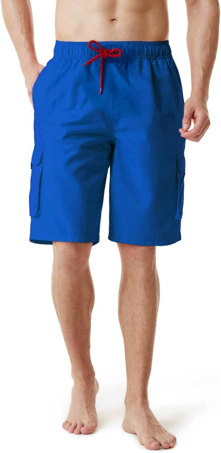 TSLA Men's Swim Trunks, Quick Dry Swimming Beach Board Shorts, Swimwear Bathing Suits with Inner Mesh Lining and Pockets