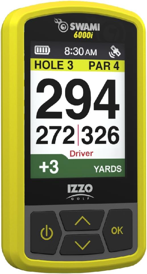 Izzo Swami 6000 Handheld Golf GPS Water-Resistant Color Display With 38,000 Course Maps & Scorekeeper