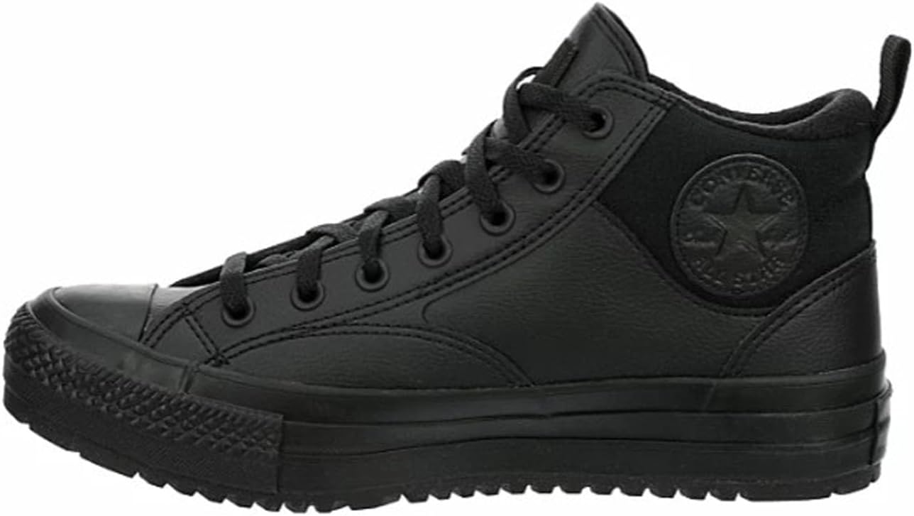 Converse Unisex Chuck Taylor All Star Malden Street Mid High Sneaker Boot Leather - Lace up Closure Style - Black