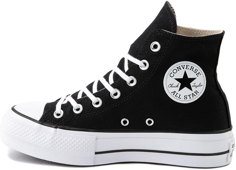 Converse Womens' Chuck Taylor All Star Hi Top Lift Platform Sneakers, Black/White/White, Size 8