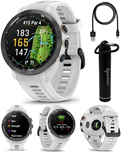 Wearable4U - Garmin Approach S70 - Ceramic 42 mm Golf: 1.2" AMOLED Display Up to 10 Days Battery Life, Multisport High-Performance Multi-Band GPS Premium Smart Watch w/ 43K+ Golf maps & Gift Bundle