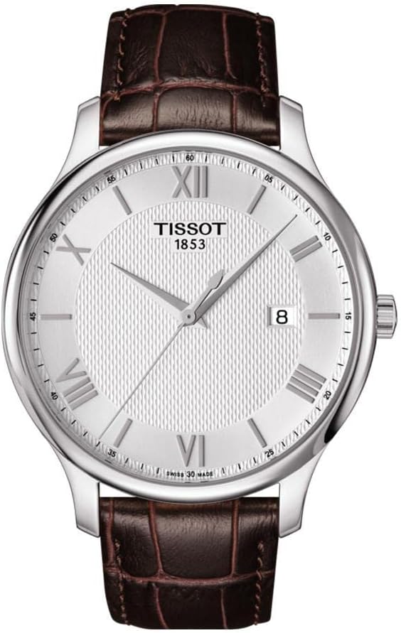 Tissot mens Tradition stainless-steel Dress Watch Brown T0636101603800