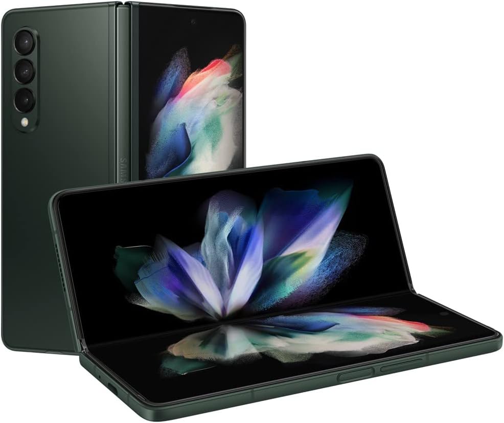 SAMSUNG Galaxy Z Fold 3 5G Factory Unlocked Android Cell Phone US Version Smartphone Tablet 2-in-1 Foldable Dual Screen Under Display Camera 256GB Storage, Phantom Green (Renewed)