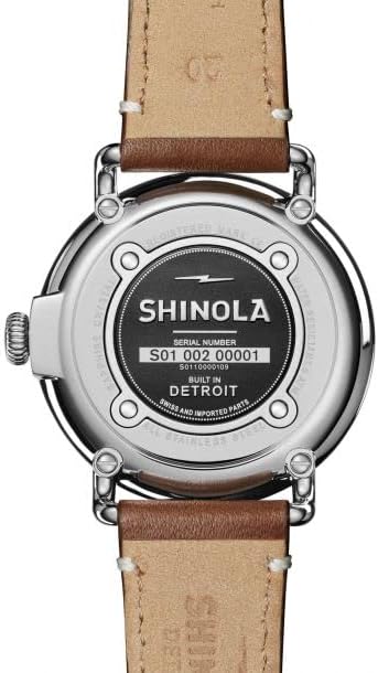 Shinola The Runwell White Dial Tan Leather Mens Watch S0100109