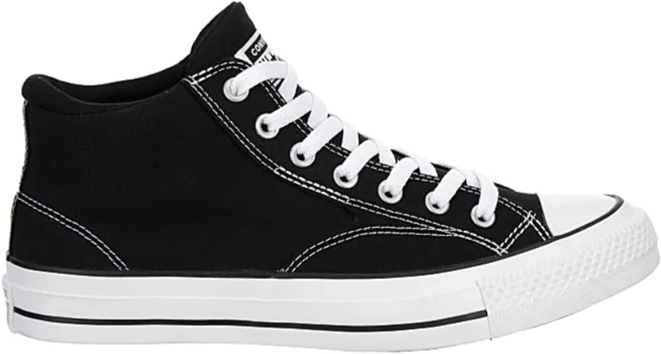 Converse Unisex Chuck Taylor All Star Malden Street Mid High Canvas Sneaker - Lace up Closure Style - Black White, 14 Women/12 Men