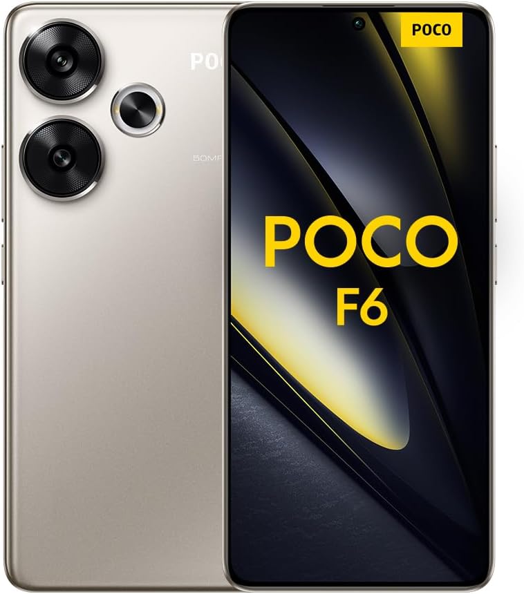 Xiaomi Poco F6 5G + 4G LTE 256GB + 8GB Global Version Unlocked 6.67" 120Hz 50Mp Triple Camera (Tmobile Mint Tello & Global) + (w/Fast Car 51W Bundle) (Titanium Global ROM)