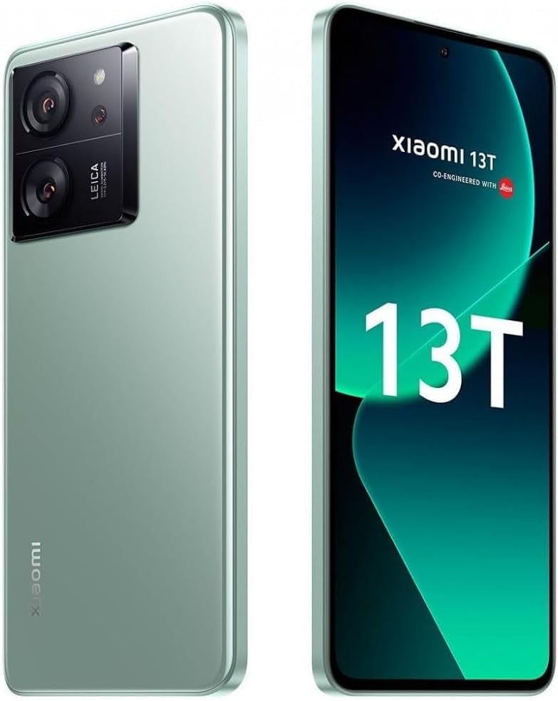 Xiaomi 13T Leica 5G + 4G LTE (256GB+12GB) Global ROM Unlocked Worldwide (Tmobile Mint Tello Global) 50MP Triple Pro Leica Camera 6.67" 144Mhz + (w/Fast 51w Car Charger) (Meadow Green Global ROM)