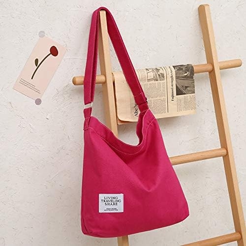 Covelin Women's Retro Large Size Canvas Shoulder Bag Hobo Crossbody Handbag Casual Tote