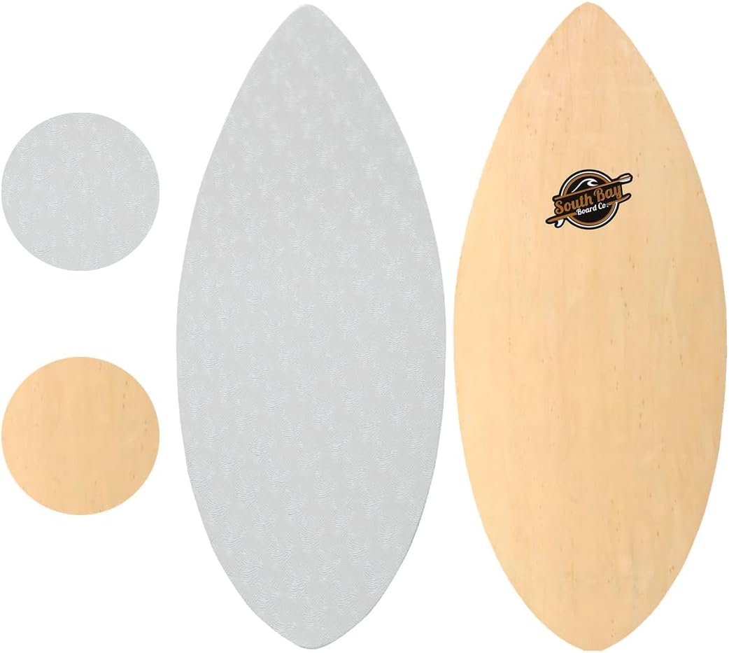 South Bay Board Co. - 41" / 36” Skipper Skimboard - Beginners Skim Board for Kids - Durable, Lightweight Wood Body with Wax-Free Textured Foam Top Deck - Performance Tear Drop Shape