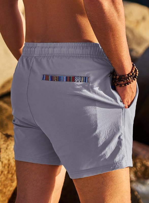 JMIERR Men's 2 in 1 Hybrid Shorts Summer Quick Dry Running Athletic Stretch Gym Beach Short with Compression Liner