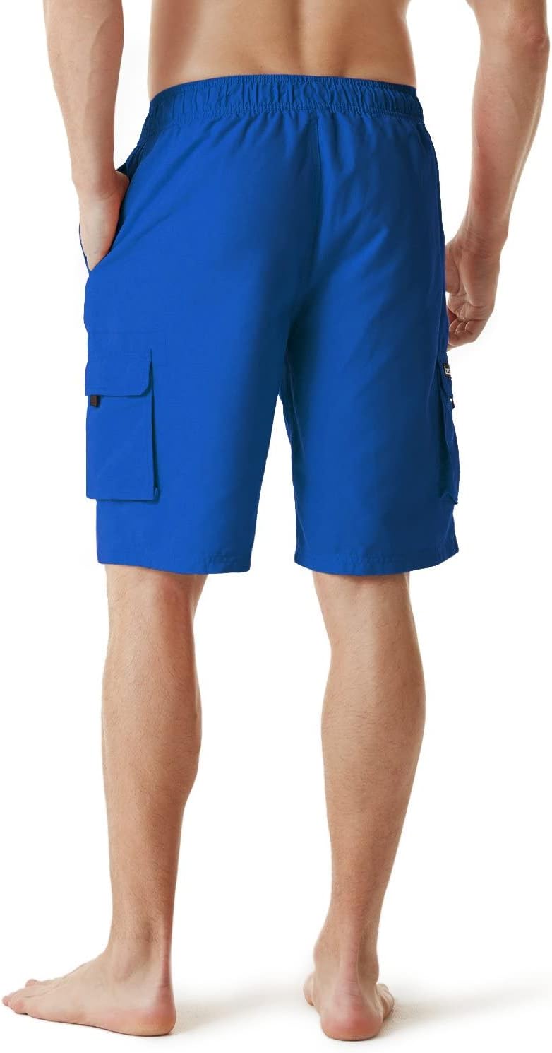 TSLA Men's Swim Trunks, Quick Dry Swimming Beach Board Shorts, Swimwear Bathing Suits with Inner Mesh Lining and Pockets