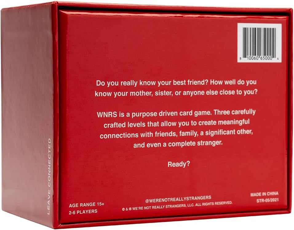 WE'RE NOT REALLY STRANGERS Card Game - 150 Conversation Cards for Adults, Teens, Couples, & Strangers - Fun Family Party Card Game & Icebreaker for Game Night or Date Night, Ages 15+, 2-6 Players