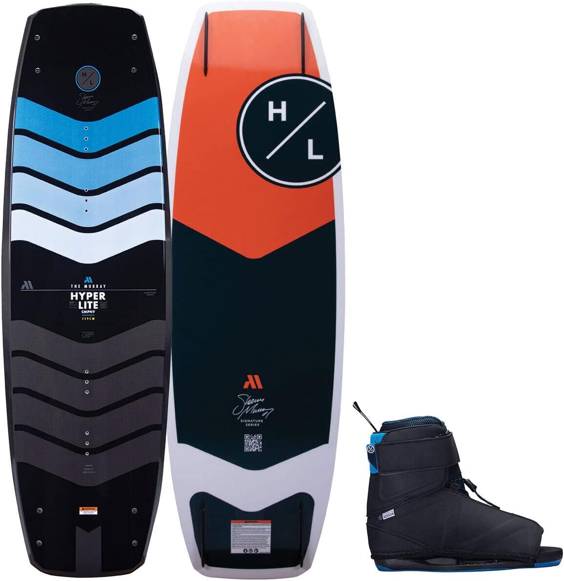 Hyperlite Murray Pro Mens Wakeboard 150 W/Session Bindings Black/Orange 150cm/(10-14)