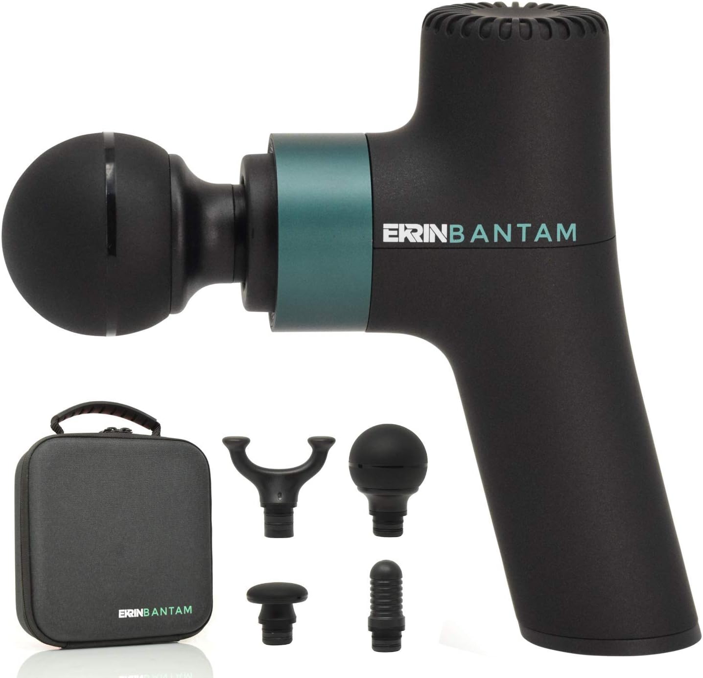 Ekrin Athletics Bantam Mini Massage Gun - Compact Deep Tissue Muscle Massager with Adjustable Speeds & Attachments - Long Battery Life, Lightweight, Travel Friendly | Father's Day Gift.