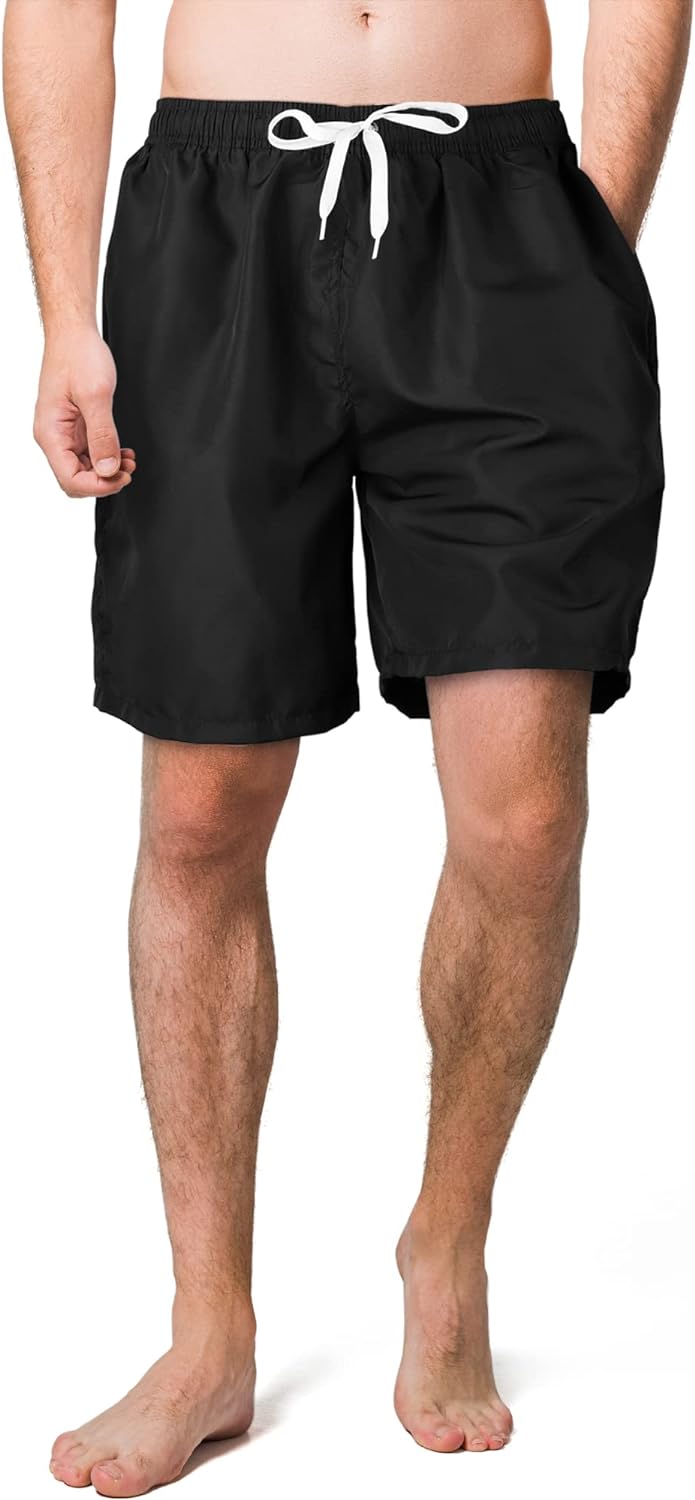 Scotamalone Mens Swim Trunks, Quick Dry Swimming Shorts 7 Inch with Mesh Lining for Swimwear, Bathing Suits