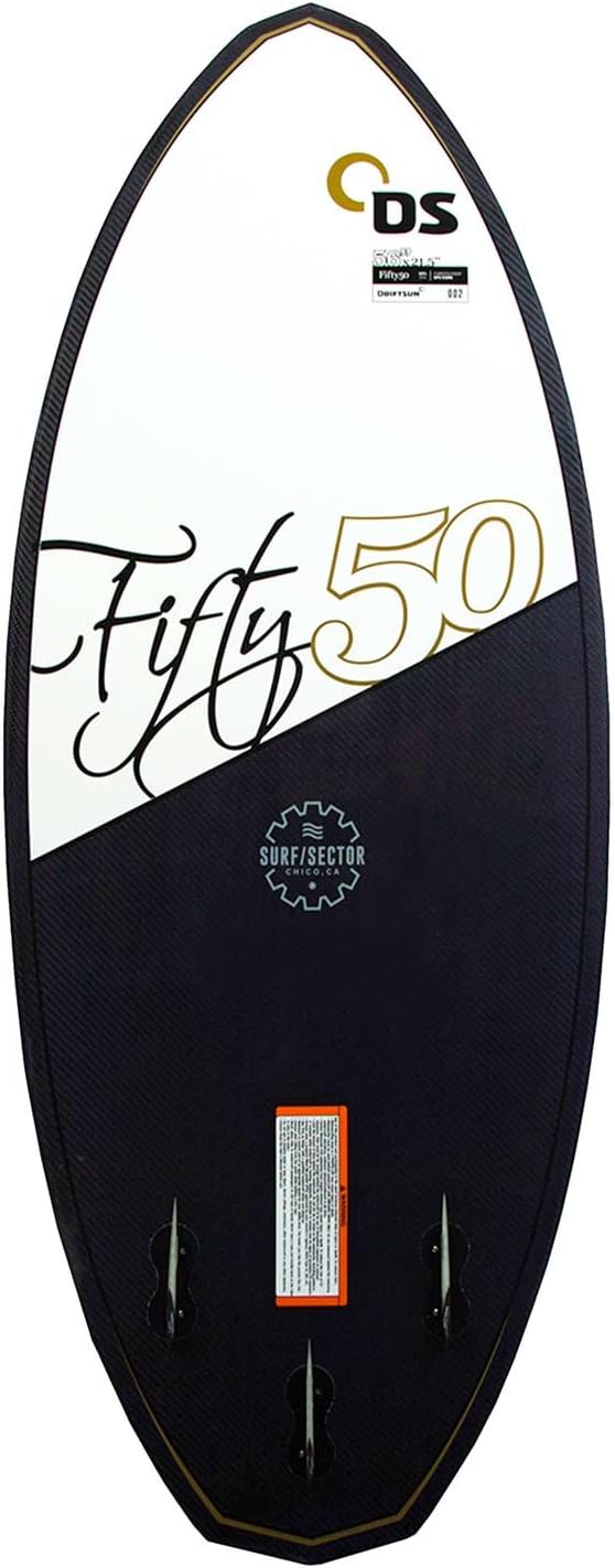 Driftsun Fifty50 Wakesurf Board - 4' 9" Carbon Fiber Skim Style Wake Surfboard, Fins Included