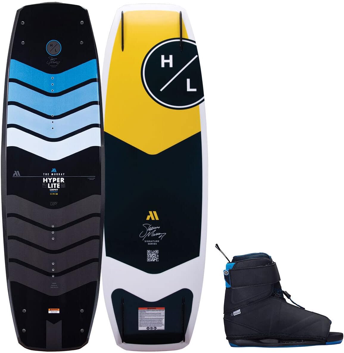 Hyperlite Murray Pro Mens Wakeboard 150 W/Session Bindings Black/Orange 150cm/(10-14)