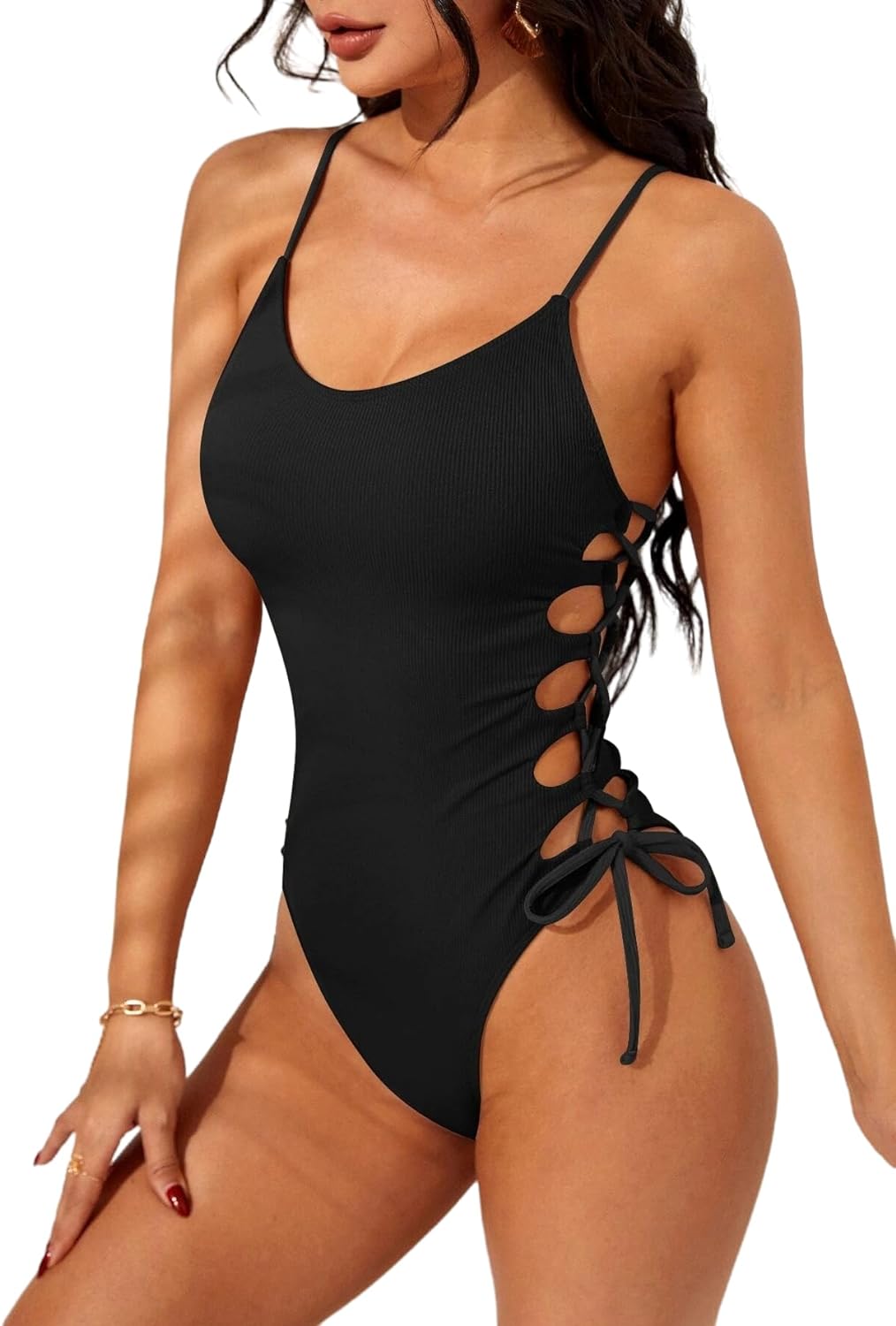 Narecte One Piece Swimsuit Women Bathing Suit Sexy High Cut Women's One-Piece Swimsuits Monokini One Piece Bathing Suit