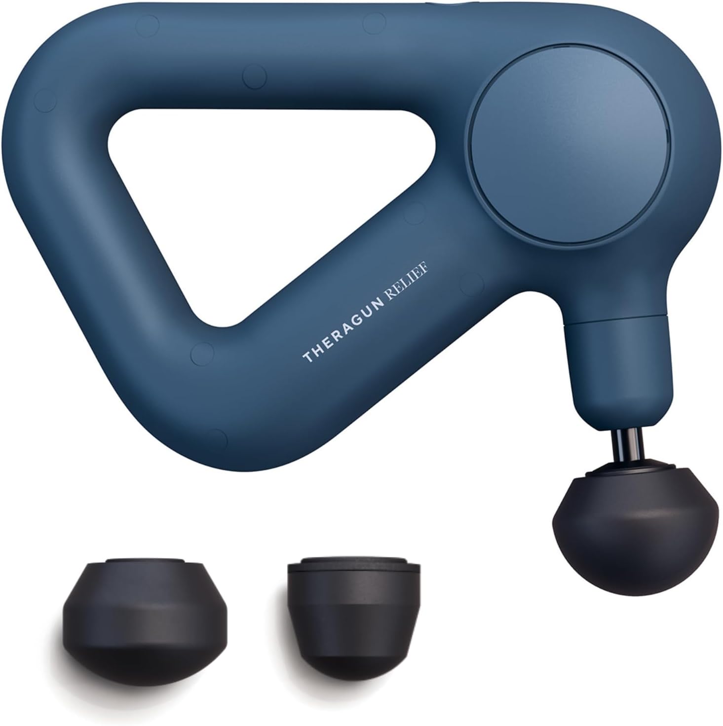 TheraGun Relief Handheld Percussion Massage Gun - Easy-to-Use, Comfortable & Light Personal Massager for Every Day Pain Relief Massage Therapy in Neck, Back, Leg, Shoulder and Body (Navy)