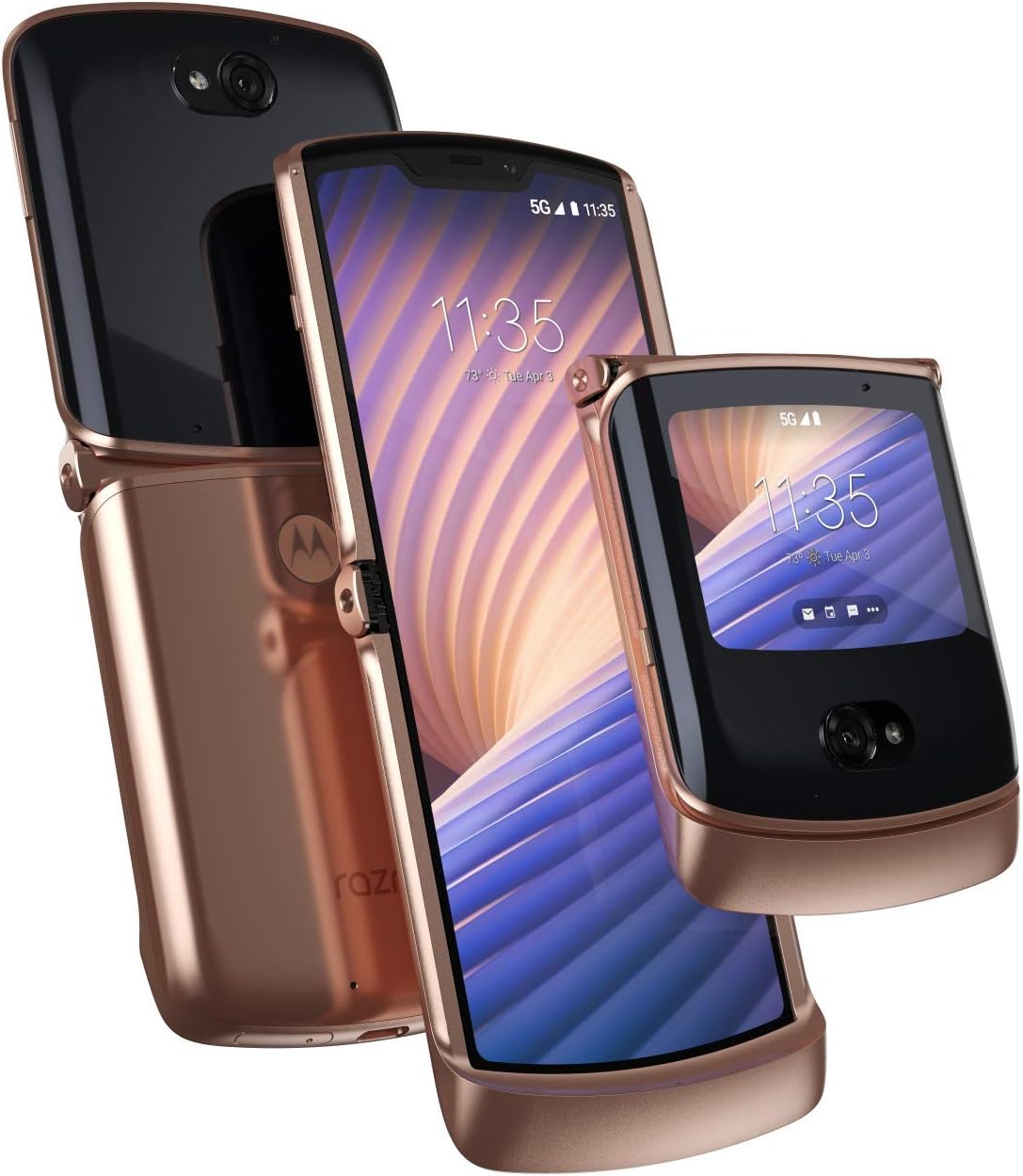 Razr 5G | Unlocked| Made for US by Motorola | 8/256GB | 48MP Camera | 2020 | Blush Gold