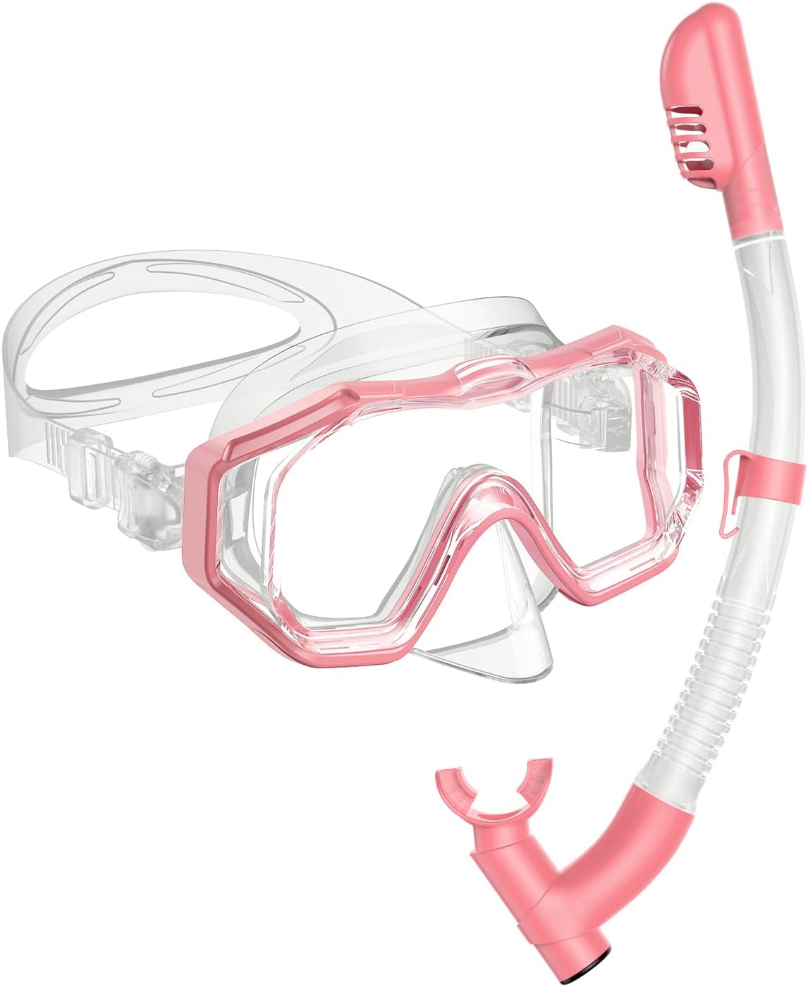 W WSTOO Snorkeling Gear for Kids and Adults,Snorkel Mask Panoramic Anti-Leak and Anti-Fog Three-Lens,Dry Top Scuba Diving Mask,Adjustable Snorkel Set for Snorkeling Swimming Diving