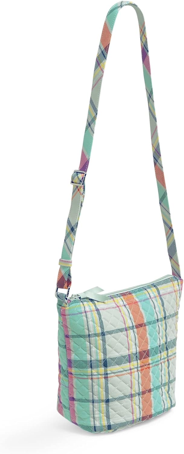 Vera Bradley Women's Cotton Bucket Crossbody Purse