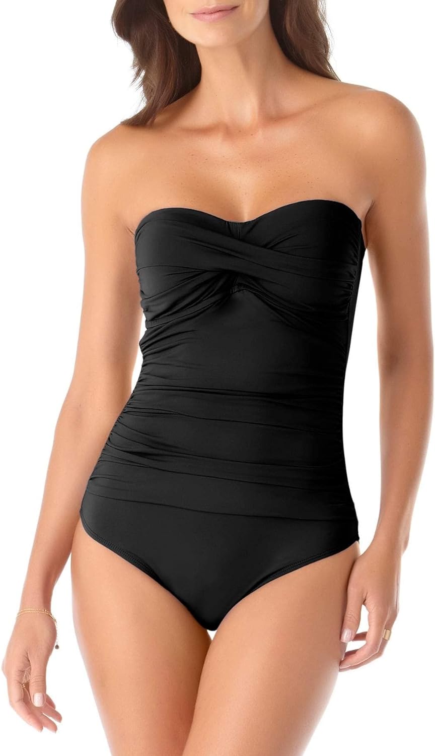 Anne Cole Women's Twist Front Shirred One Piece Swimsuit