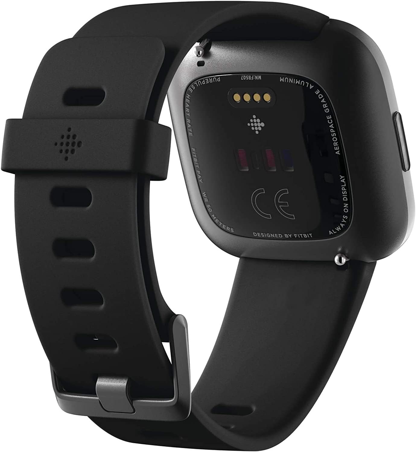 Fitbit Versa 2 Health & Fitness Smartwatch with Heart Rate, Music, Alexa Built-in, Sleep & Swim Tracking, Black/Carbon, One Size (S & L Bands Included) (Renewed)