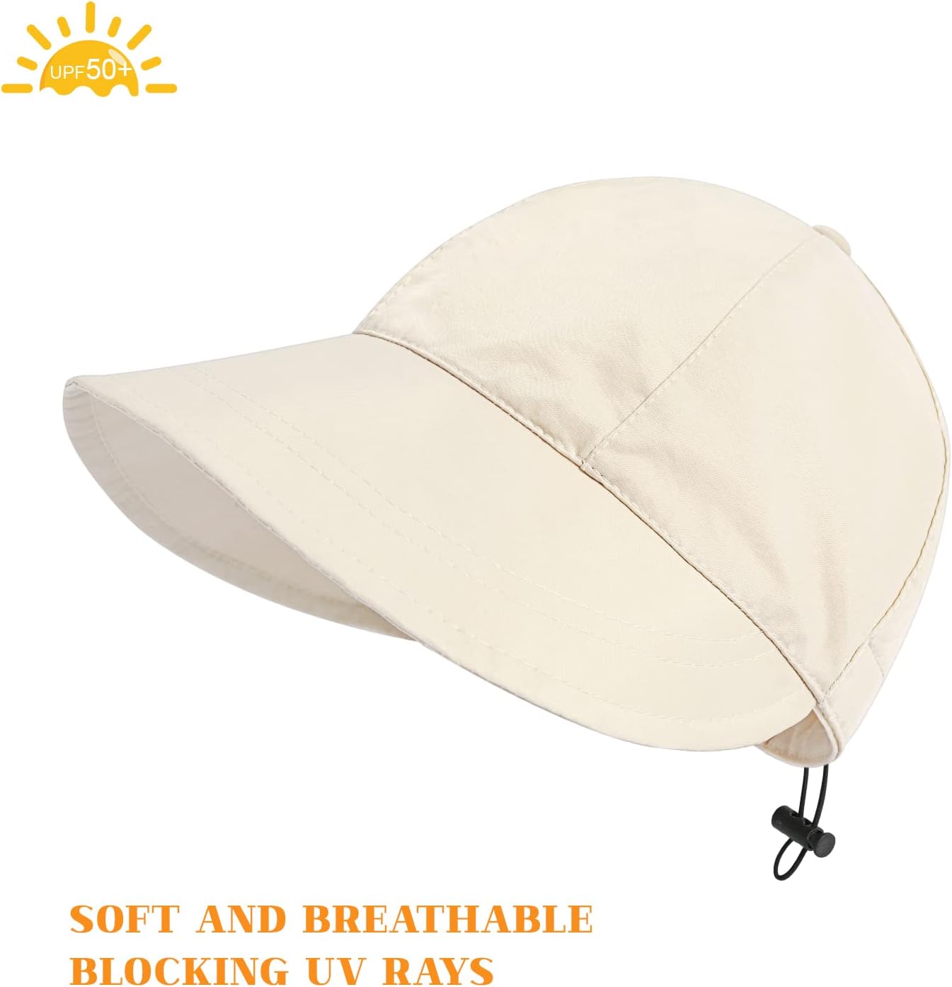 Sun Hats for Women, Summer Beach Sun Hat for Women Wide Brim Visor Fedora Cap UPF50+