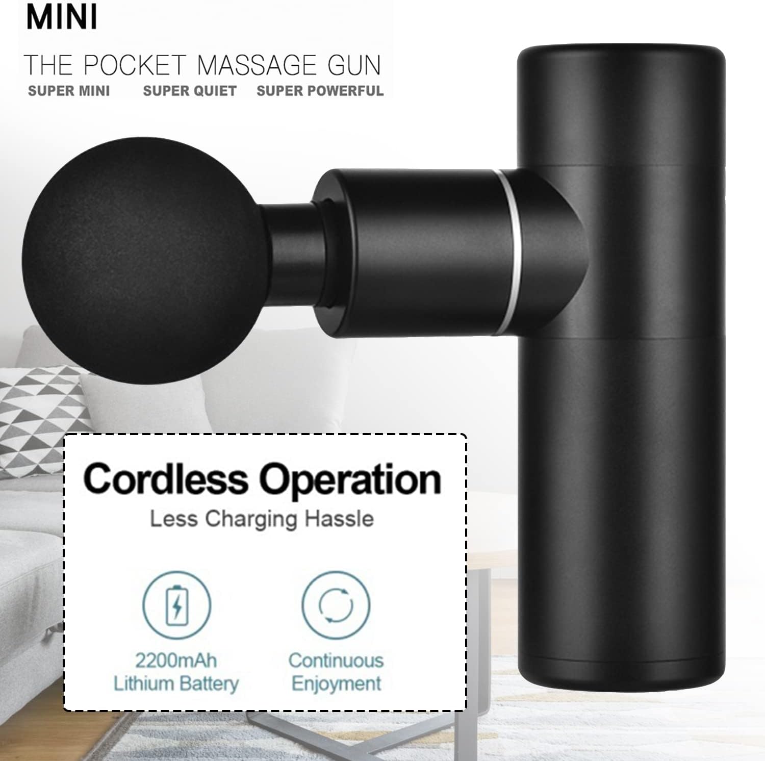 Mini Massage Gun,Deep Tissue Percussion Muscle Massage Gun for Athletes,Super Quiet Portable Electric Sport Massager,Mini Gifts for Men/Women