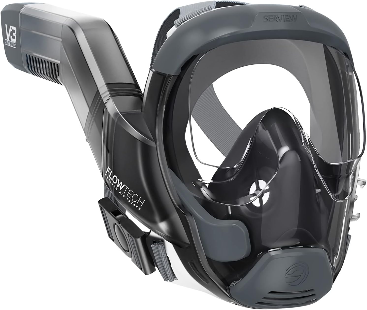 Seaview 180 V3 Full Face Snorkel Mask Adult- The V3 is The Perfect Snorkeling Gear for Adults and Kids- Patented Flowtech Side Snorkel Design- Up to 600% Easier Breathing. Snorkeling Gear for Kids