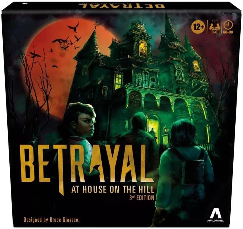 Avalon Hill Hasbro Gaming Betrayal at The House on The Hill 3rd Edition Cooperative Board Game,Ages 12 and Up,3-6 Players,50 Chilling Scenarios