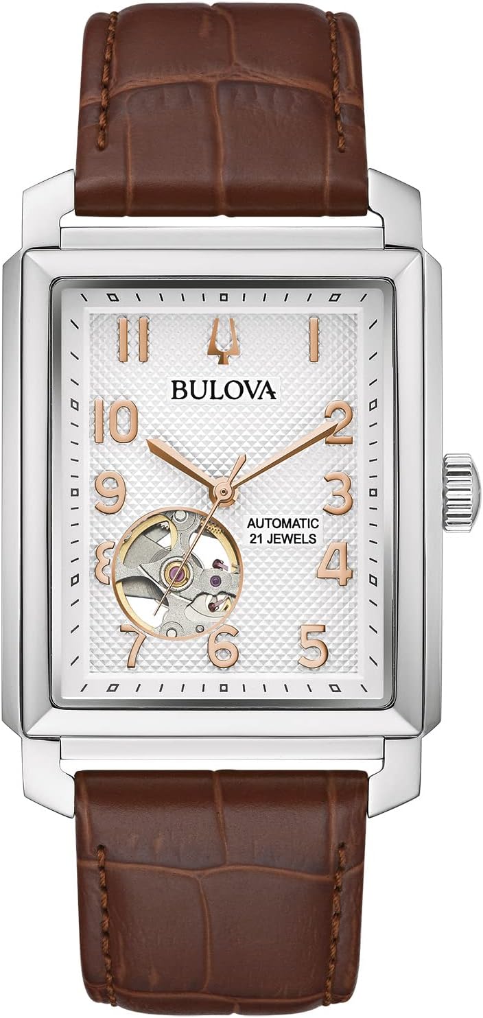 Bulova Men's Sutton Automatic Alligator-Grain Leather Strap Watch | 33mm | 96A268