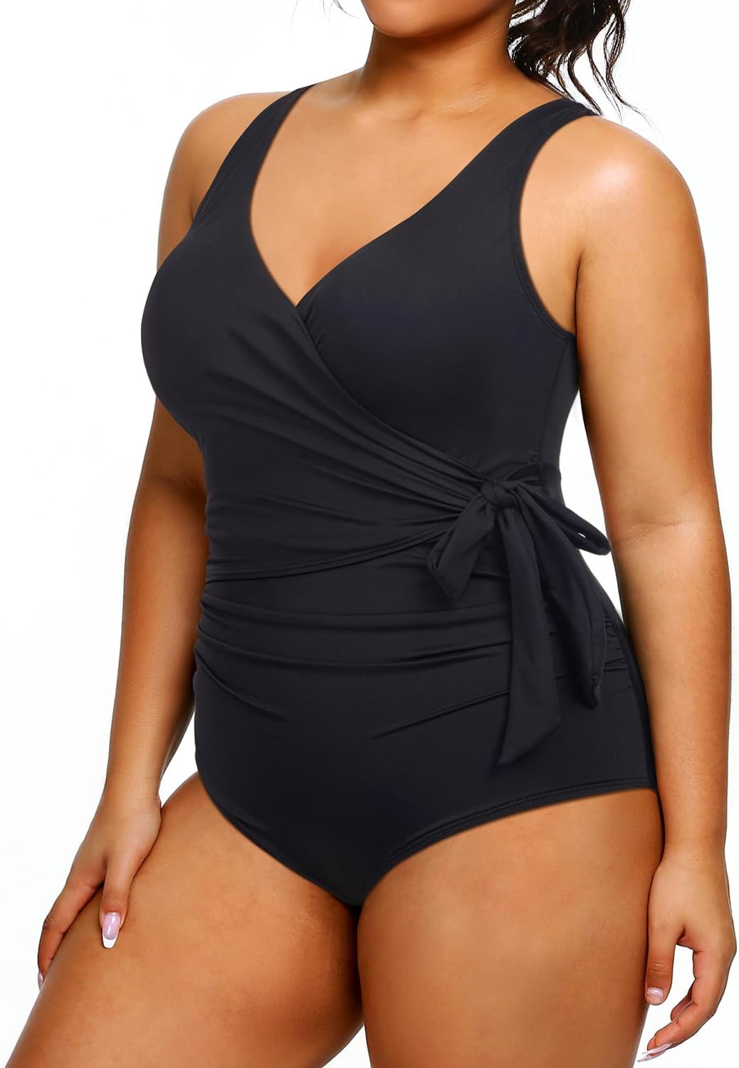 Yonique Plus Size One Piece Swimsuits for Women Tummy Control Bathing Suits Full Coverage Swimwear